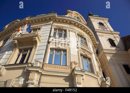 Rathaus am Grand Boulevard, Piata Mare, Sibiu, Rumänien Stockfoto