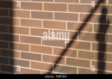 Saubere Ziegeln bedeckt, im Schatten des nahe gelegenen Handlauf Stockfoto