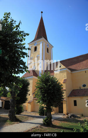 Evangelische Kirche, erbaut im Jahre 1238 als dreischiffige romanische Basilika mit Westturm, zerstört die Türkenkriege, rebui Stockfoto