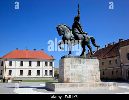 Reiterstatue von Michael der tapfere, Michael der tapfere, ein nationaler Held in der alten Festung, Alba Iulia, Balgrad, Transyl Stockfoto