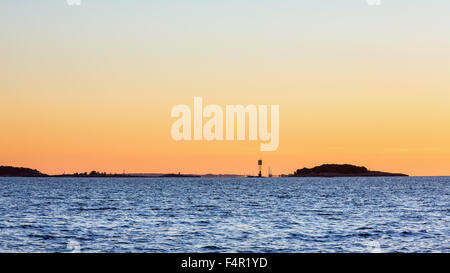 Stadt Helsinki gesehen von der Bylandet Insel, Kirkkonummi, Finnland, Europa, EU Stockfoto