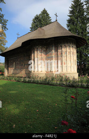 Humor-Kloster befindet sich in Manastirea Humorului, ca. 5 km nördlich der Stadt Gura Humorului, Rumänien. Es ist ein Kloster für Stockfoto