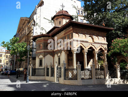 Stavropoleos Kirche, früher die Kirche der griechischen Händler, Bukarest, Rumänien Stockfoto