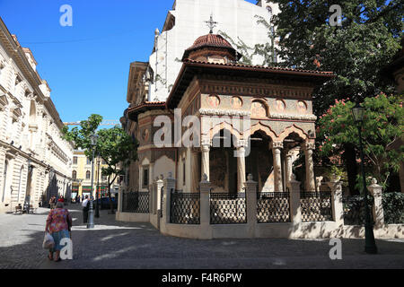 Stavropoleos Kirche, früher die Kirche der griechischen Händler, Bukarest, Rumänien Stockfoto