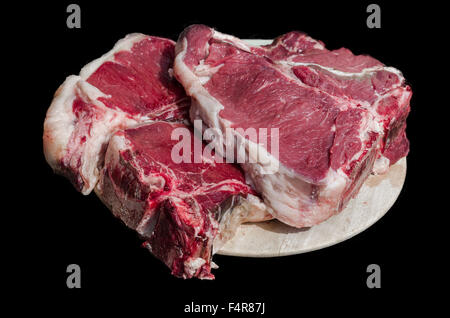 Dicke Scheibe Fleisch mit Knochen von Chianina-Kuh Stockfoto