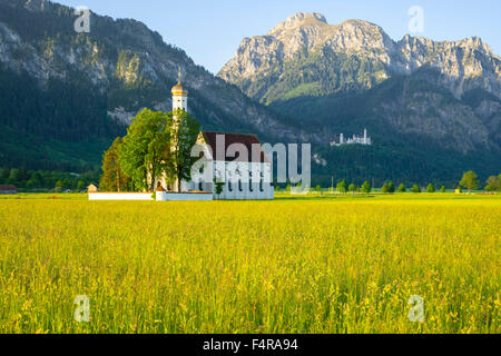 2047 m, Barock, Bayern, Berg, Coloman, Deutschland, Europa, Kirche, Schloss Neuschwanstein, Allgäu, Säuling, Burg, Schwabe, Schwanga Stockfoto