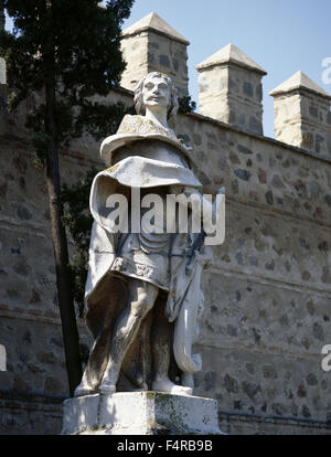 Alfons VI. von Leon (1040-1109). König von Leon. Das tapfere genannt. Statue von Felipe del Corral. 18. Jahrhundert. Toledo. Kastilien-La Mancha. Spanien. Stockfoto