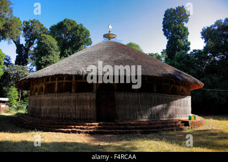 Region Amhara, runde Kirche Azoa Mariam auf der Halbinsel Zeghie in Tana-See, Tsanalake oder Dembealake Stockfoto