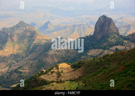 Landschaft im Hochland von Abessinien, Simien Berge Stockfoto