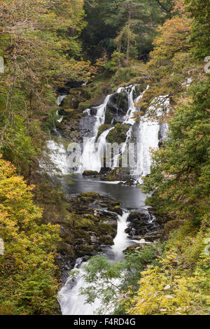 Swallow Falls im Herbst, in der Nähe von Betwys-y-Coed, Snowdonia, Nordwales Stockfoto