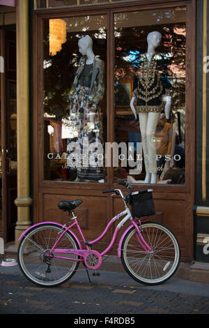 USA, USA, Amerika, Colorado, Rockies, Aspen, Shop, Fahrrad, shopping, Luxus, Fenster, Reisen, Stadt Stockfoto