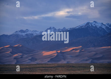 USA, USA, Amerika, Colorado, Rockies, Rocky Mountains, Great Sand Dunes, Nationalpark, Preserve, Landschaft, Sand, Düne Stockfoto