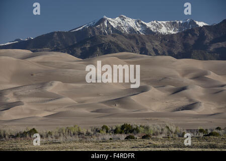 USA, USA, Amerika, Colorado, Rockies, Rocky Mountains, Great Sand Dunes, Nationalpark, Preserve, Landschaft, Sangre de Stockfoto