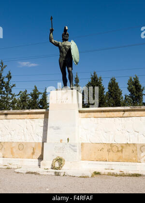 Statue von Leonidas bei den Thermopylen, Griechenland Stockfoto