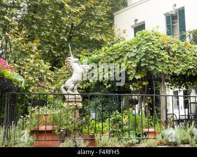 Statue eines Einhorns. Fotografiert in Pelion, Griechenland Stockfoto