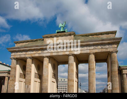 Berlin, Deutschland, Europa, Brandenburger Tor, Wahrzeichen, Skulptur, Victoria, Stockfoto