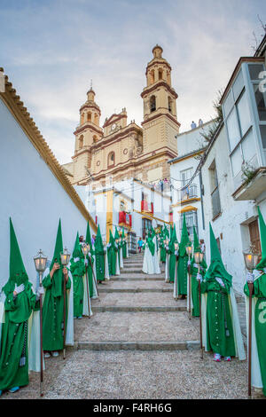 Andalusien, Region, Provinz Cadiz, Gründonnerstag, Landschaft, Olvera, Town, Spanien, Europa, Architektur, Feier, Kirche, Col Stockfoto