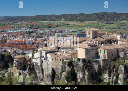 Welterbe, Stadt, Landschaft, Spanien, Europa, Frühling, Architektur, bunt, Cuenca, hängenden Häuser, keine Menschen, Panorama, zu Stockfoto