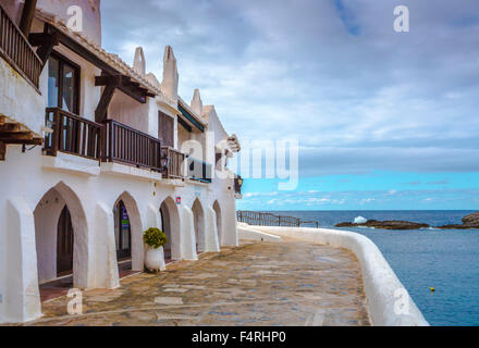 Balearen, Binibeca, Fischerdorf, Menorca, Insel, alte Binibeca, Spanien, Europa, Frühling, Arch, Architektur, keine Menschen Stockfoto