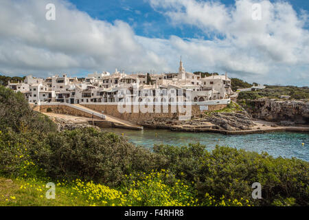 Balearen, Binibeca, Fischerdorf, Landschaft, Menorca, Insel, alte Binibeca, Spanien, Europa, arch, Architektur, Bucht, b Stockfoto