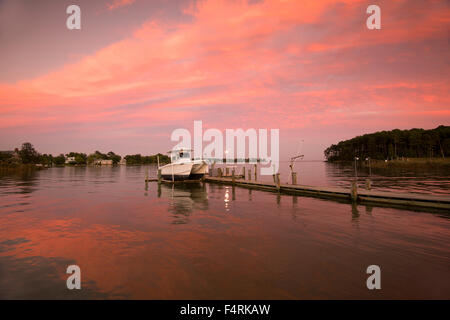 Sonnenuntergang über den Choptank River Tilghman Island, Talbot County, Maryland USA Stockfoto