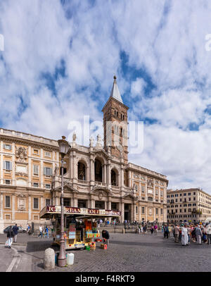 Italien, Europa, Latium, Rom, Roma, Stadt, Dorf, Frühling, Menschen, Kirche, Piazza di Santa Maria Maggiore, quadratisch, Stockfoto