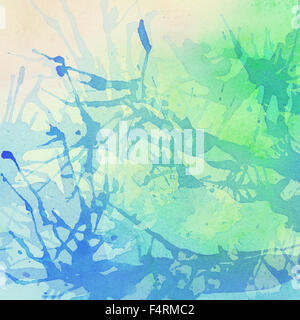 Abstrakte bunte Licht gemalte Aquarell spritzt Hintergrund Stockfoto