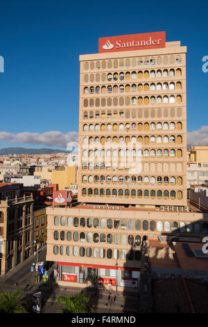 Banco Santander Hauptsitz in Plaza de Candelaria, Santa Cruz, Teneriffa, Kanarische Inseln, Spanien. Stockfoto