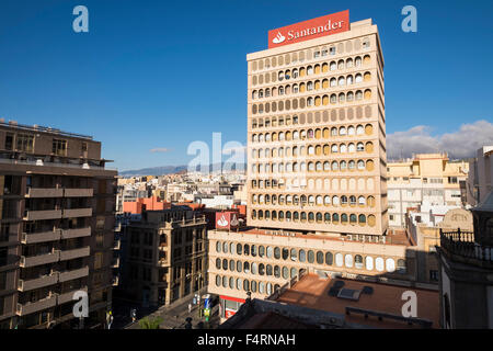 Banco Santander Hauptsitz in Plaza de Candelaria, Santa Cruz, Teneriffa, Kanarische Inseln, Spanien. Stockfoto