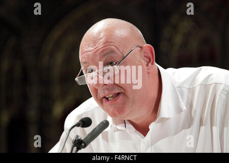 David Dave Ward, General Secretary fuer die CWU Communications Workers Union, Podium anlässlich der Post-Event Stockfoto