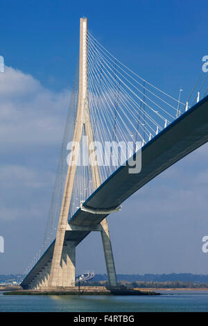 Pont de Normandie über Fluss Seine, Frankreich Stockfoto