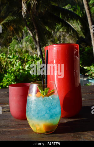 Cocktails, North Island, Seychellen, Afrika, Strandbar, Stockfoto