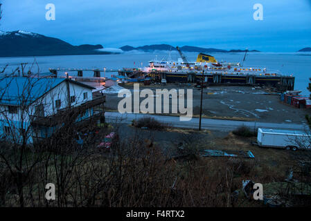 Inside Passage, USA, Alaska, staatliche Fähre, Fähre, Schiff, Abend Stockfoto