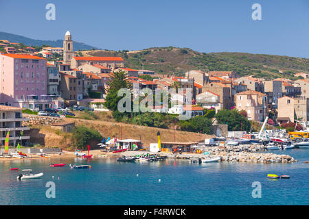 Coastal Stadtbild von Propriano, Süd-Korsika, Frankreich Stockfoto