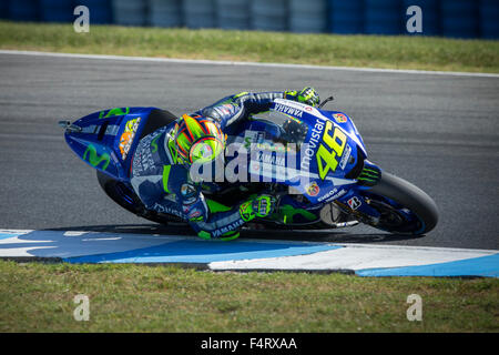 Valentino Rossi, Movistar Yamaha MotoGP-Team. Die Qualifikation. 2015 Pramac australischen Motorrad Grand Prix. Stockfoto
