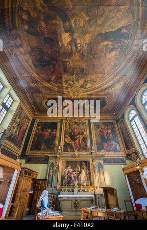 Innenraum des Hospices de Beaune, Hotel-Dieu, Beaune, Burgund, Côte d ' or, Frankreich, Europa Stockfoto