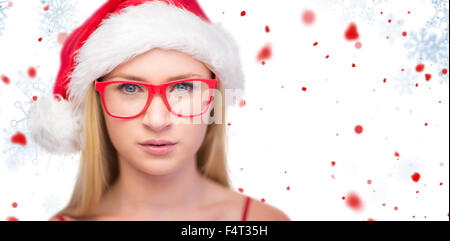 Zusammengesetztes Bild der festlichen Blondine Brille hipster Stockfoto