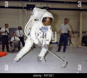 Ausbildung-Astronaut Neil Armstrong in der Apollo 11, Houston, TX, USA Stockfoto