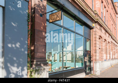 Ochsen Restaurant, Belfast.  Im Besitz von Stephen Toman und Alain Kerloc'h, hat es einen Michelin-Stern ausgezeichnet. Stockfoto