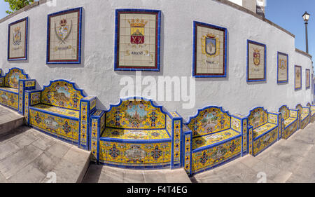 Spanien, Europa, Firgas, Gran Canaria, Kanarische Inseln, Paseo de Gran Canaria, Kanarische Inseln, Stadt, Dorf, Sommer, Fliesen Bild, Stockfoto