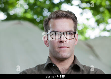 David Torrance, britischer politischer Journalist, Autor und Zeithistoriker an das Edinburgh International Book Festival 2015. Edinburgh. 31. August 2015 Stockfoto