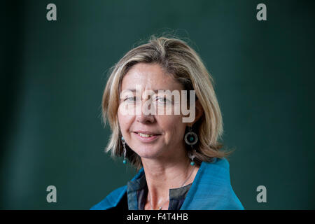 Christina Lamb OBE, der britische Journalist, Auslandskorrespondent für The Sunday Times, auf dem Edinburgh International Book Festival 2015 aktuell ist. Edinburgh. 31. August 2015 Stockfoto