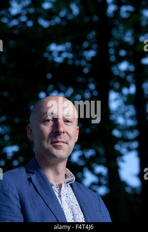 Christopher Brookmyre, dem schottischen Schriftsteller und Krimiautor, an das Edinburgh International Book Festival 2015. Edinburgh. 31. August 2015 Stockfoto