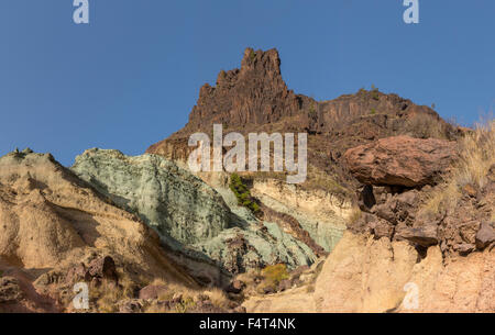 Spanien, Europa, Las Casa de Veneguera, Gran Canaria, Kanarische Inseln, Fuente de Los Azulejos, Sommer, Landschaft, Berge, Hügel, Stockfoto