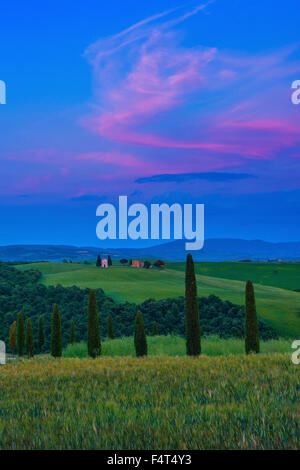 Europa, Italien, Toskana, Toscana, Siena, Val d ' Orcia, Kapelle, unsere Liebe Frau von Vitaleta Stockfoto