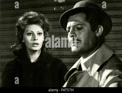 Italienischer Schauspieler, Sophia Loren und Marcello Mastroianni Stockfoto