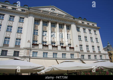 Kroatien, Balkan, Balkan, Zagreb, Europa, Hotel Esplanade, Fassade Stockfoto