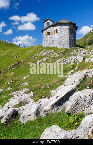 Kapelle am Pragelpass, Schwyz, Schweiz Stockfoto