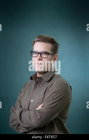 David Torrance, britischer politischer Journalist, Autor und Zeithistoriker an das Edinburgh International Book Festival 2015. Edinburgh. 31. August 2015 Stockfoto