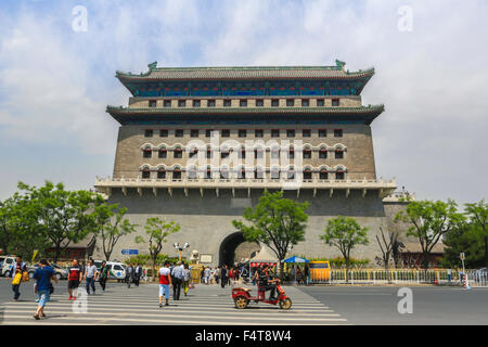 China, Beijing, Peking, Stadt, Qianmen Bezirk, Zhengyang-Tor, Pfeil Turm Stockfoto